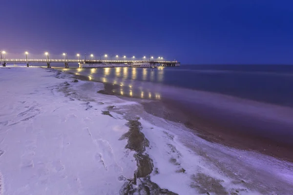 Замерзшее Побережье Балтийского Моря Гданьске Польша — стоковое фото