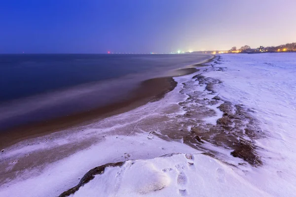 Costa Congelata Del Mar Baltico Danzica Polonia — Foto Stock