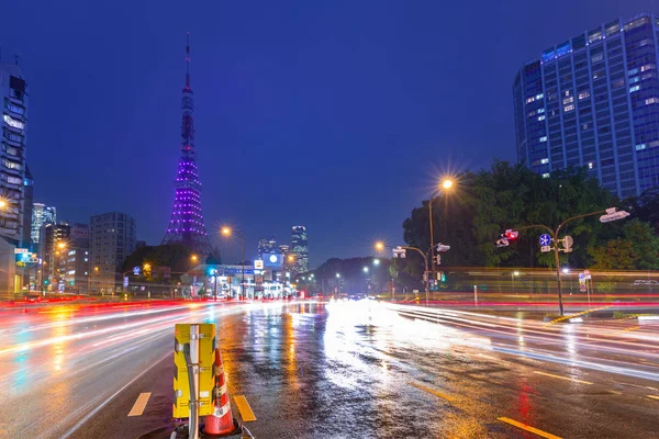 Tokyo Japan November 2016 Cityscape Van Tokio Met Verkeerslichten Verlichte — Stockfoto