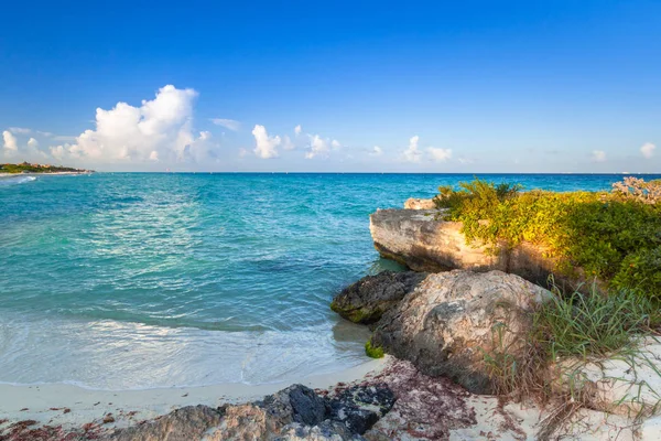 Spiaggia Sul Mare Dei Caraibi Playa Del Carmen Messico — Foto Stock