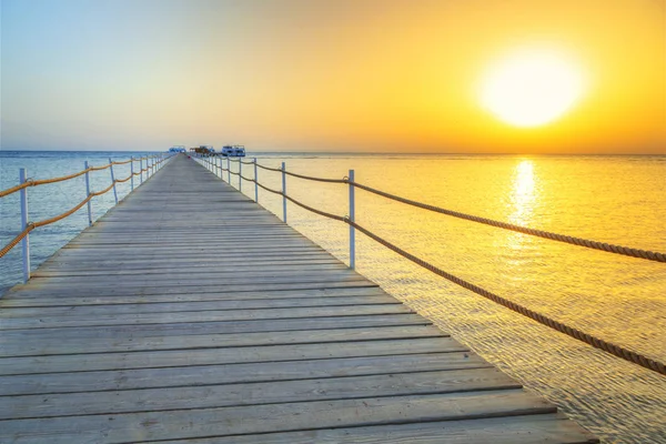 Sunrise Pier Red Sea Hurghada Egypt — Stock Photo, Image