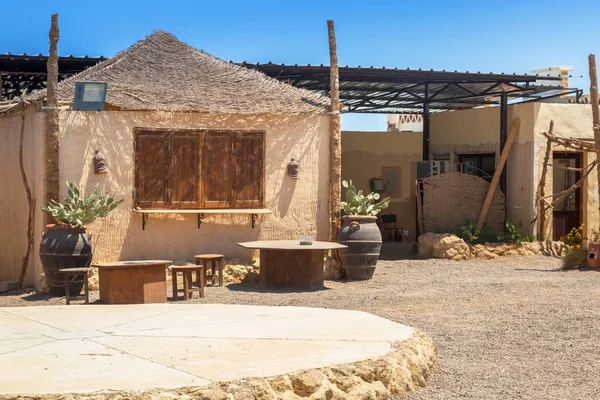 Хургада Египет Апреля 2013 Архитектура Небольшой Африканской Деревни Пустыне Близ — стоковое фото
