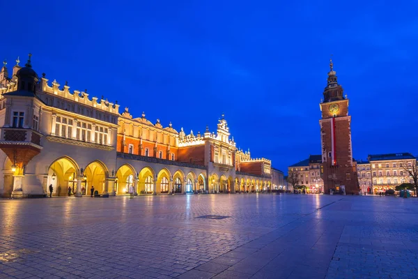 Krakow Cloth Hall Main Square Night Poland — Stock Photo, Image