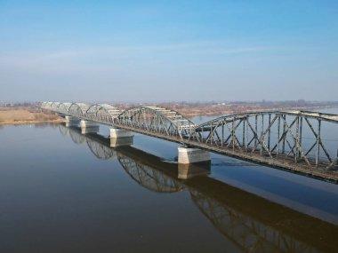 Bridge over Wisla river in Grudziadz, Poland clipart