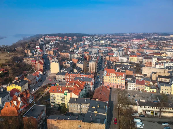 Vista Aérea Ciudad Grudziadz Polonia —  Fotos de Stock