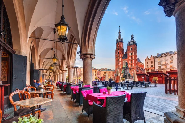 Krakow Cloth Hall Mary Basilica Poland — Stock Photo, Image