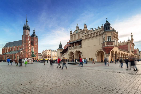 Cracovia Polonia Noviembre 2017 Arquitectura Krakow Cloth Hall Atardecer Polonia —  Fotos de Stock