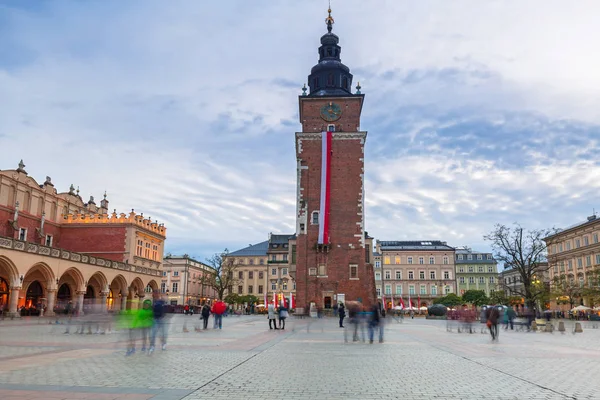 Cracovia Polonia Noviembre 2017 Arquitectura Krakow Cloth Hall Atardecer Polonia — Foto de Stock