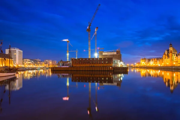 Island Building Construction Motlawa River Gdansk — Stock Photo, Image