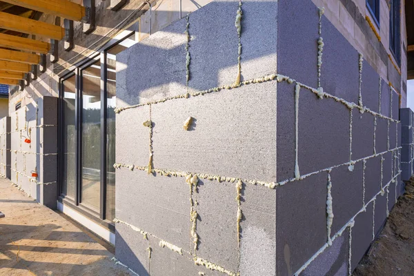 Graphite Styrofoam Insolation New House Construction — Stock Photo, Image