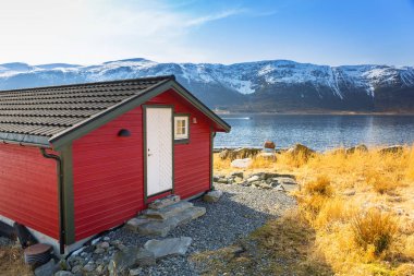 Norveç 'te fiyortlu batı kıyı şeridinin güzel manzarası