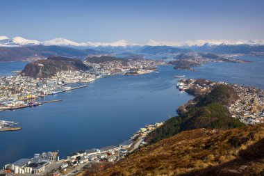 Sukkertoppen Hill (Sugar Loaf üst Batı Norveç şeridinin güzel sahne)