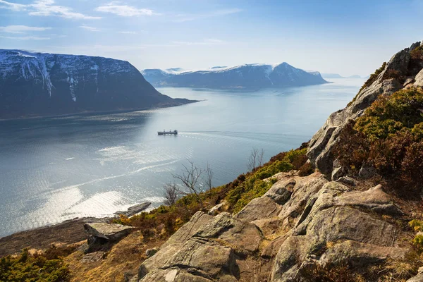 Schöne Landschaft Der Westnorwegischen Küste Vom Sukkertoppen Hügel Zuckerhut — Stockfoto