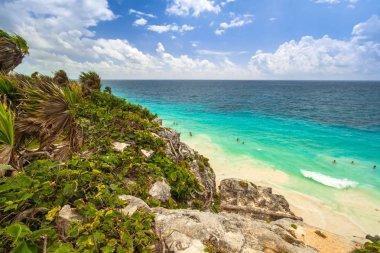 Cliff Tulum, Meksika, Karayipler beach