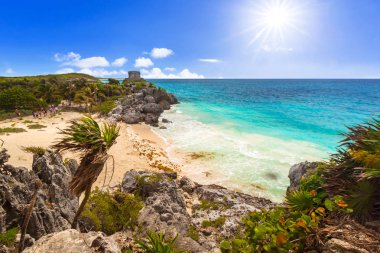 Cliff Tulum, Meksika, Karayipler beach