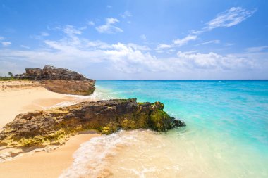 Karayip Denizi plajında playa del carmen, Meksika