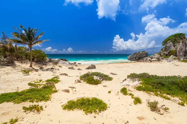 Caribisch Strand Aan Klif Tulum Mexico — Stockfoto