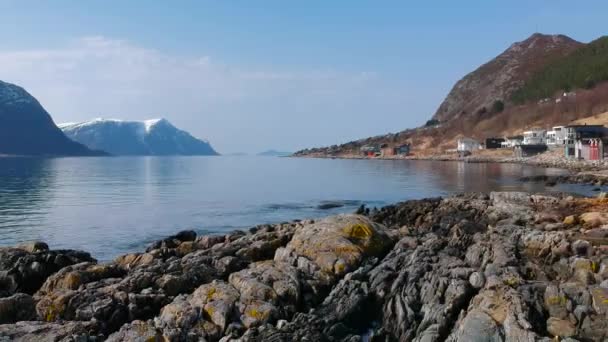 Bellissimo Scenario Della Costa Occidentale Con Fiordi Norvegia — Video Stock