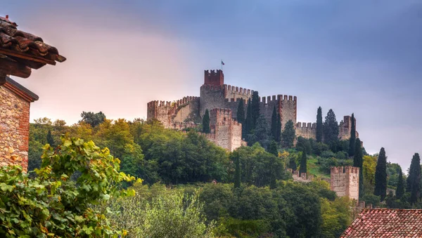 Castillo Medieval Soave Provincia Verona Italia — Foto de Stock