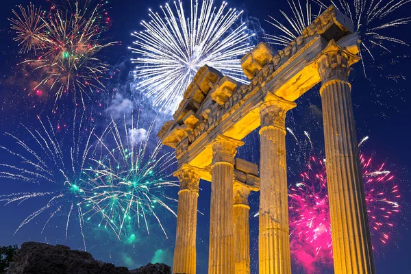 The Temple of Apollo in Side at dusk, Turkey — Stock Photo, Image