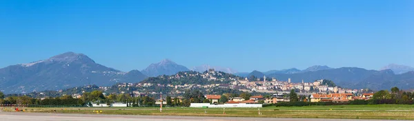 Panorama Cidade Bérgamo Com Cidade Alta Citta Alta Itália — Fotografia de Stock