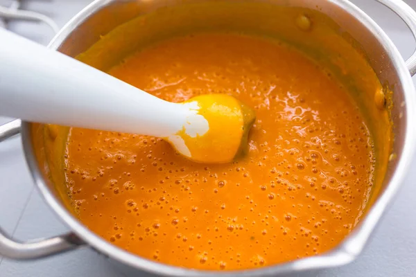 Blender Pot Pumpkin Soup — Stock Photo, Image