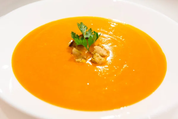 Pumpkin Carrot Soup Bowl — Stock Photo, Image