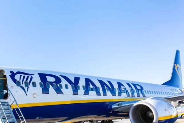 Rom Ciampino Italien Januari 2019 Ryanairs Plan Ciampinos Flygplats Nära — Stockfoto