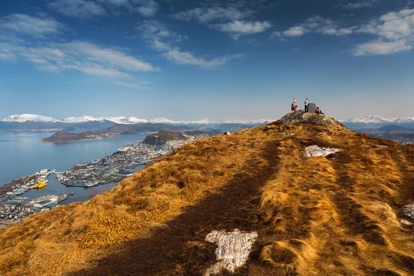 Beautiful Scenery West Norway Coastline Sukkertoppen Hill Sugar Loaf Top — Stock Photo, Image