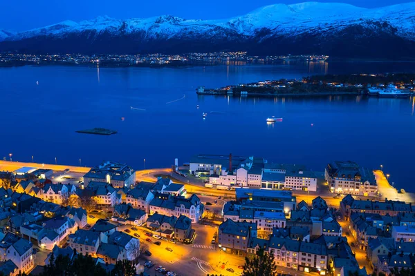 Landschaft Der Stadt Alesund Norwegischen Meer Norwegen — Stockfoto