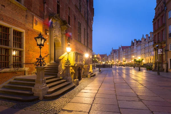 Increíble Arquitectura Del Casco Antiguo Gdansk Amanecer Polonia — Foto de Stock