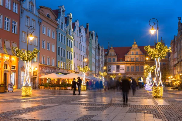 Γκντανσκ Πολωνία Δεκεμβρίου 2019 Χριστουγεννιάτικες Διακοσμήσεις Στην Παλιά Πόλη Γκντανσκ — Φωτογραφία Αρχείου