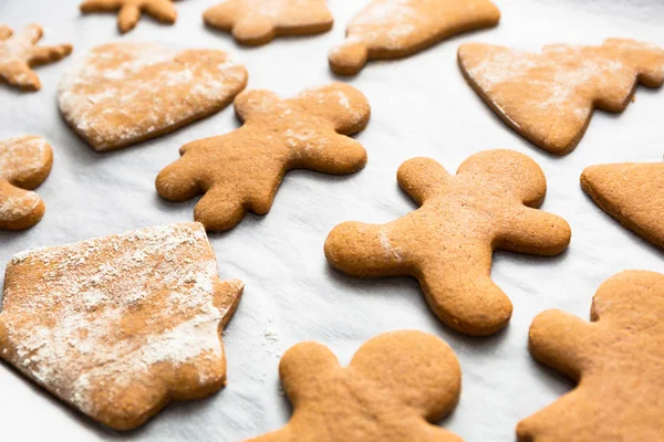 Fazer Biscoitos Gengibre Para Natal Forno — Fotografia de Stock