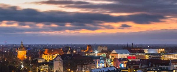 Gyönyörű Városkép Gdansk Régi Város Hajnalban Lengyelország — Stock Fotó