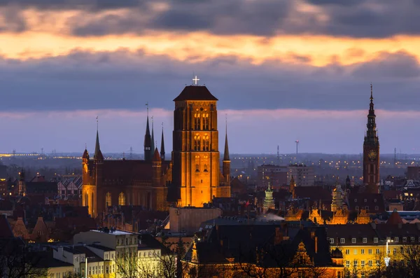 Город Гданьск Святой Марией Мэрией Давосе Польша — стоковое фото