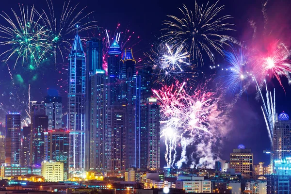 Nouvel Feux Artifice Dubaï Émirats Arabes Unis — Photo