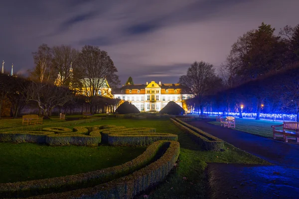Illuminazione Natalizia Nel Parco Cittadino Danzica Polonia — Foto Stock