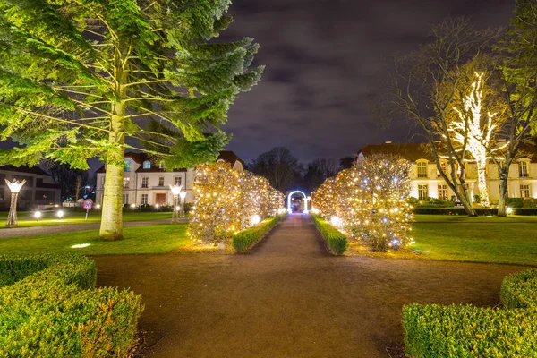 Weihnachtsbeleuchtung Stadtpark Von Danzig Polen — Stockfoto