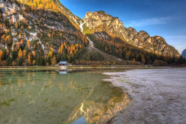 Monte Cristallo Mountains Podzimní Krajině Dolomit Jižní Tyrolsko Itálie — Stock fotografie