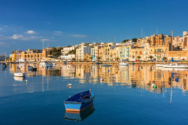 Traditional Fishing Boats Marina Birgu Malta — 스톡 사진