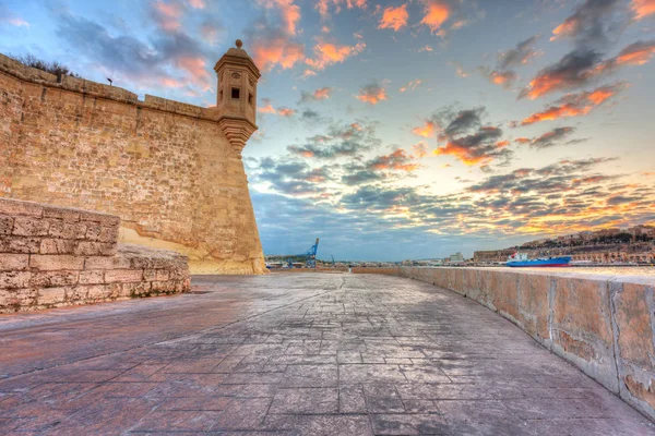 Bellissimo Tramonto Sulla Penisola Isla Tramonto Malta — Foto Stock