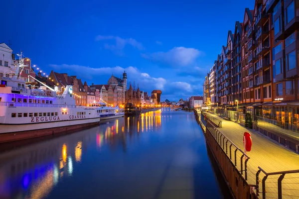 Gdansk Poland January 2020 Old Town Gdansk Motlawa River Dawn — Stock Photo, Image