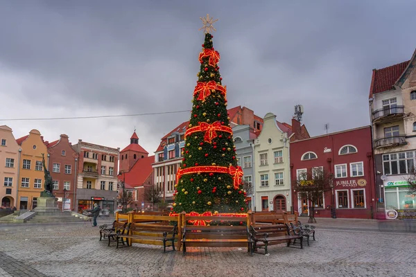Grudziadz Polônia Dezembro 2019 Bela Árvore Natal Mercado Grudziadz Polônia — Fotografia de Stock