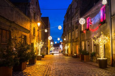 Grudziadz, Polonya 'da güzel Noel süslemeleri