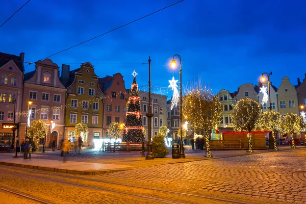 Gyönyörű Karácsonyfa Piacon Squere Grudziadz Lengyelország — Stock Fotó