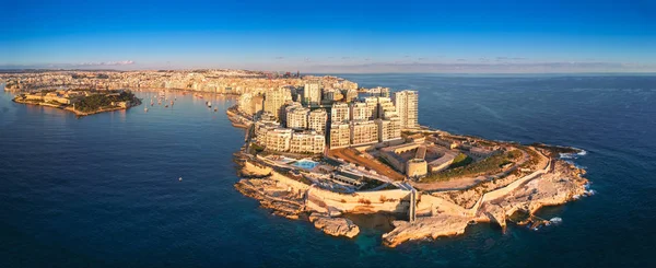 Красивые Воздушные Пейзажи Скалистого Побережья Слимы Мальта — стоковое фото