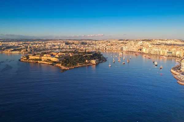 Hermoso Paisaje Aéreo Malta Con Costa Sliema —  Fotos de Stock