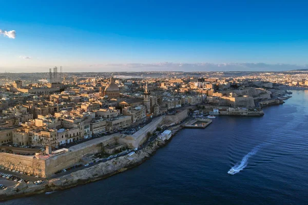 Bela Paisagem Aérea Malta Com Cidade Valletta — Fotografia de Stock