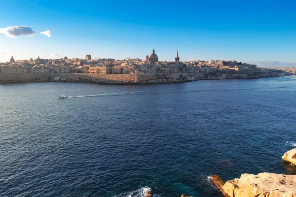 Beau Paysage Aérien Malte Avec Ville Valette — Photo