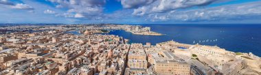 Muhteşem mimarisi olan Valletta Panoraması, Malta 'nın başkenti